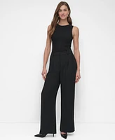 Dkny Women's High-Rise Pleat-Front Wide-Leg Pants