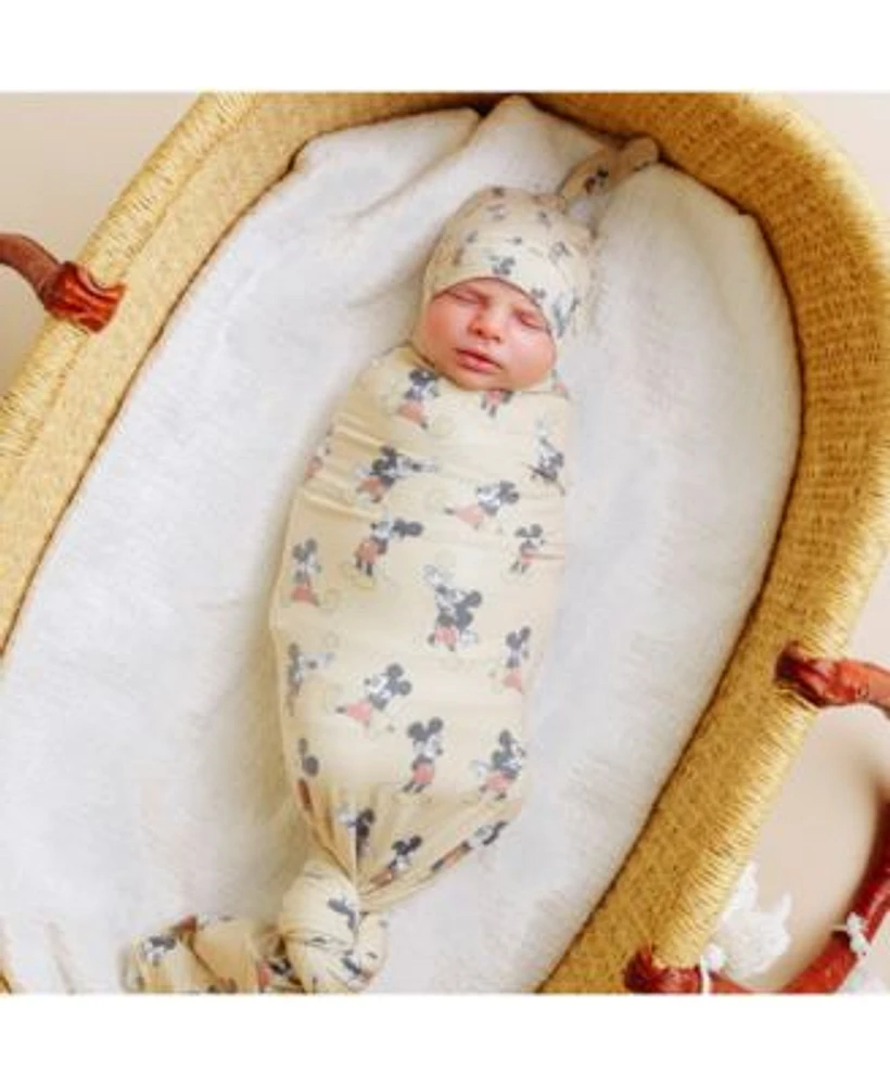 Copper Pearl Baby Mickey Mouse Top Knot Hat Knit Blanket Single