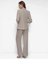 Dkny Women's Basketweave One-Button Ruched-Sleeve Jacket