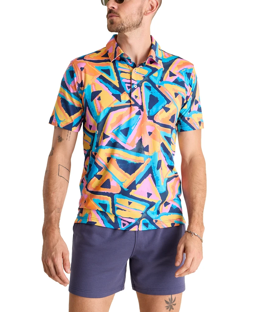 Chubbies Men's The Exploding Nacho Short Sleeve Geo Print Polo Shirt