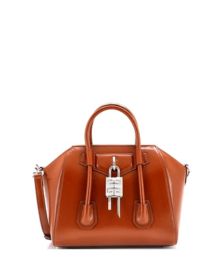 Pre-Owned Givenchy Mini Antigona Lock Bag Leather