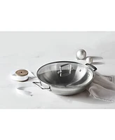 Le Creuset Classic Stainless Steel Round Wok & Glass Lid, 4.5 Qt.