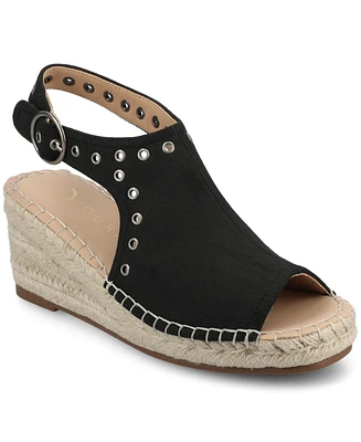 Journee Collection Women's Crisie Peep Toe Espadrille Wedge Sandals
