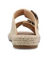 Journee Collection Women's Tresah Double Strap Espadrille Sandals