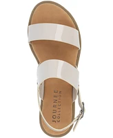 Journee Collection Women's Lavine Double Strap Flat Sandals