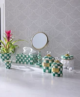 Mackenzie-Childs Emerald Check Canister