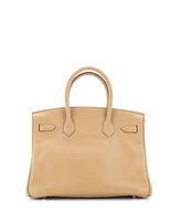 Pre-Owned HERMES Birkin 30 Handbag Brown Swift with Palladium Hardware
