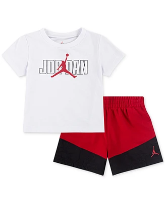 Jordan Baby Stacked Mixed T-Shirt & Shorts, 2 Piece Set