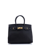 Pre-Owned HERMES Birkin 30 Handbag Black Epsom with Gold Hardware