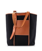 Pre-Owned HERMES 27 Etriviere Pocket Tote Toile and Leather