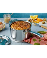 Le Creuset Classic Stainless Steel Round Saucepan with Lid, 3 Qt.