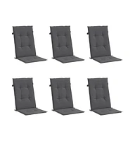 Garden Highback Chair Cushions 6 pcs Anthracite 47.2"x19.7"x1.2" Fabric