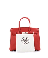 Pre-Owned HERMES Birkin 30 Handbag Red Vache Trekking with Palladium Hardware