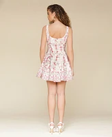 Avec Les Filles Women's Floral-Print Panel Swing Dress