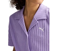 Puma Women's Wardrobe Essential Short-Sleeve Pointelle Shirt