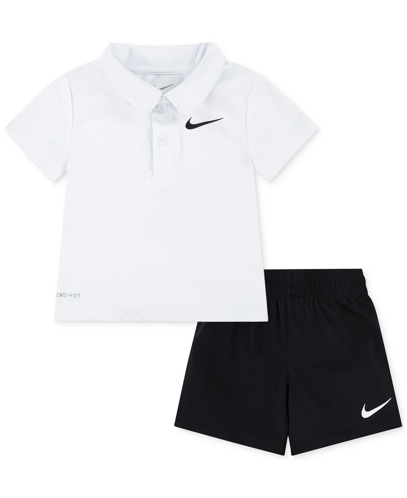 Nike Baby Dri-fit Polo Shirt & Shorts, 2 Piece Set