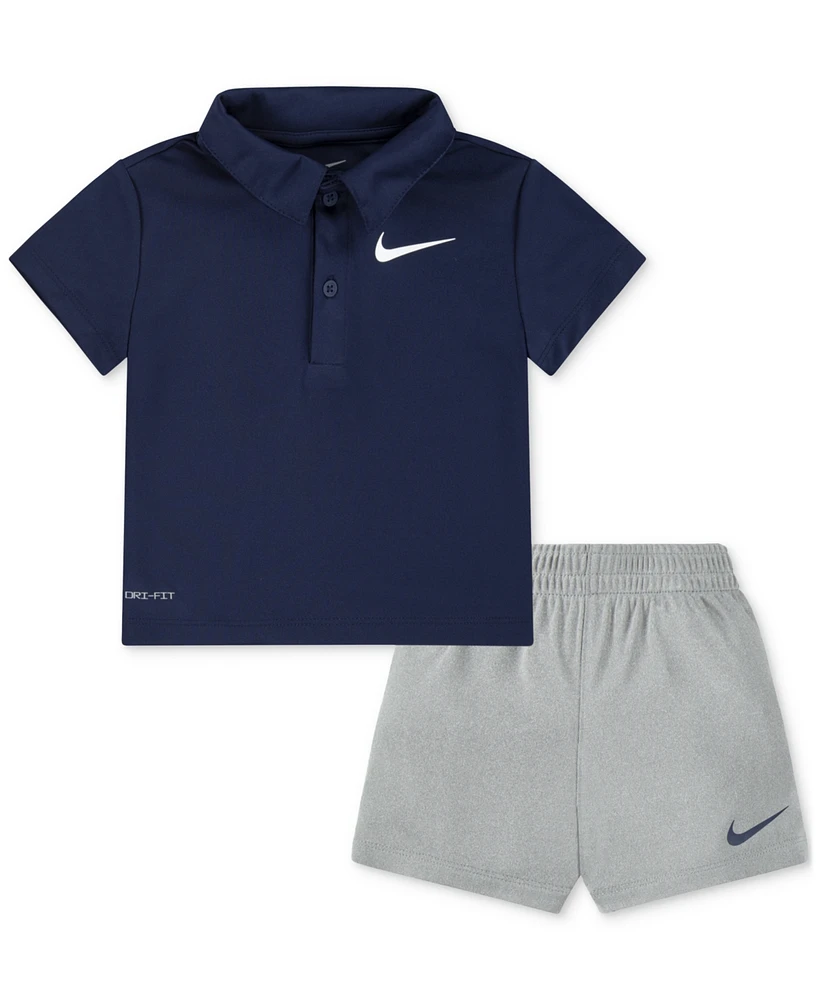 Nike Baby Dri-fit Polo Shirt & Shorts, 2 Piece Set