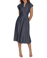 Tommy Hilfiger Women's Denim Midi Cap-Sleeve Shirtdress