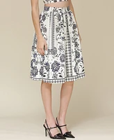 Avec Les Filles Women's Printed Full Skirt