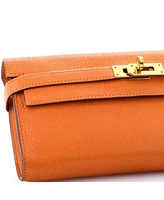 Pre-Owned HERMES Long Kelly Wallet Chevre Mysore