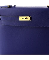 Pre-Owned HERMES Kelly 32 Handbag Blue Epsom with Gold Hardware