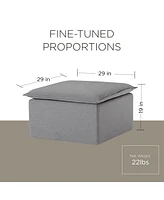 Maven Lane Claude Rustic Ottoman in Slate Fabric Upholstery