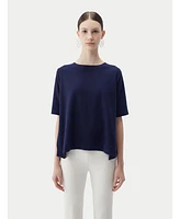 Gobi Cashmere Women's Box-Cut Cotton Silk Blend T-Shirt