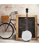 Sonart 5 String Geared Tunable Banjo 24 Brackets Closed Back Remo Head w/ Case