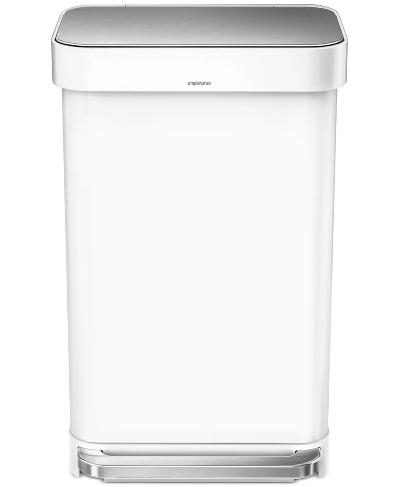45L semi-round step can with liner rim - 45L / brushed