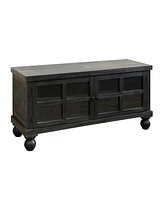 StyleCraft Home Collection 15.5" Oren Antique Mirrored Door Transitional Media Cabinet