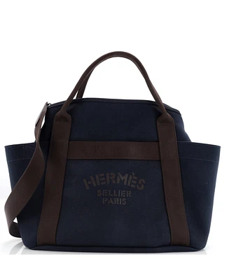 Pre-Owned HERMES Sac De Pansage Groom Handbag Canvas