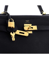 Pre-Owned HERMES Kelly 28 Handbag Black Togo with Gold Hardware