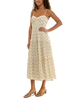 Trixxi Juniors' Floral Print Sleeveless Midi Dress