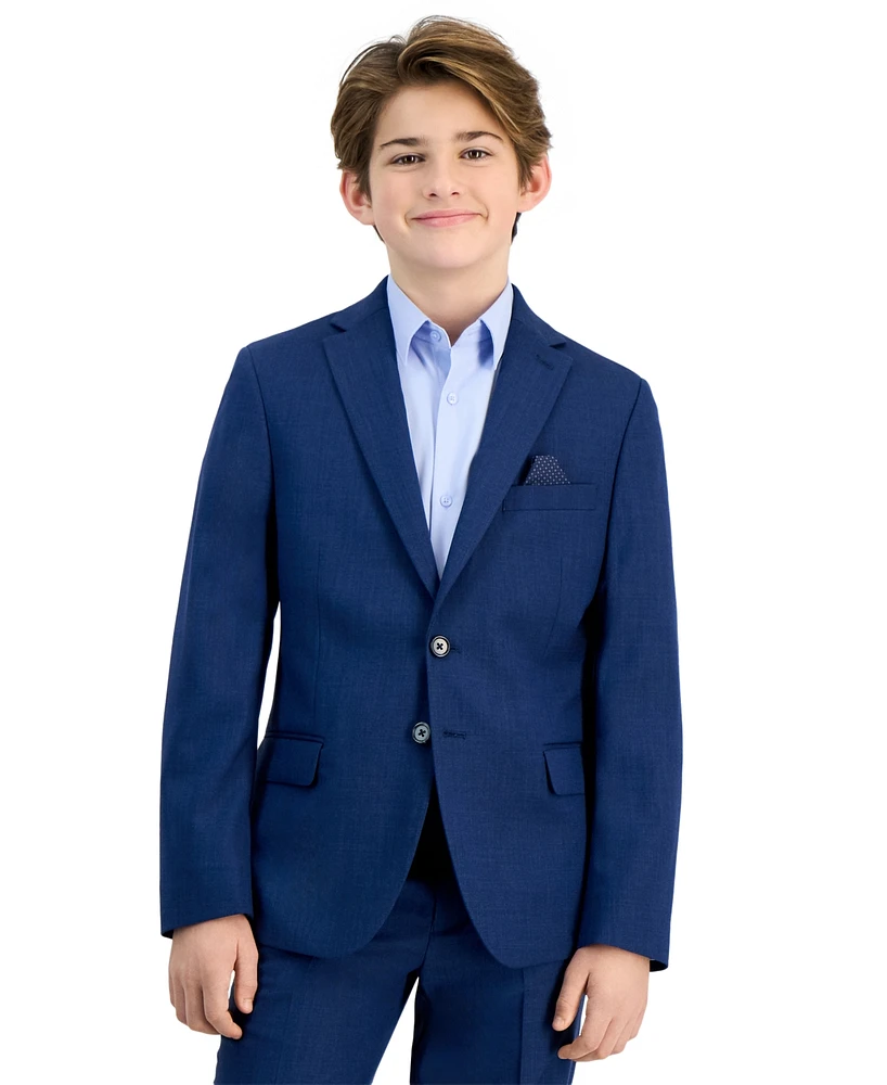 B By Brooks Brothers Navy Sharkskin Suit Jacket, Big Boys