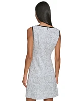 Karl Lagerfeld Paris Women's Knit Jacquard Front Bow Dress