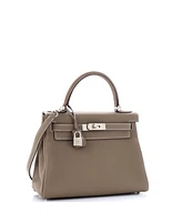 Pre-Owned Hermes Kelly Handbag Togo with Palladium Hardware