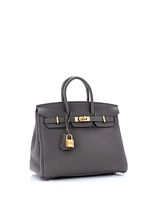 Pre-Owned Hermes Birkin Handbag Grey Togo with Rose Gold Hardware