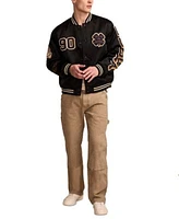 Lucky Brand Mens Embroidered Varsity Jacket Venice Burnout Notch Neck T Shirt Multi Pocket Utility Pants