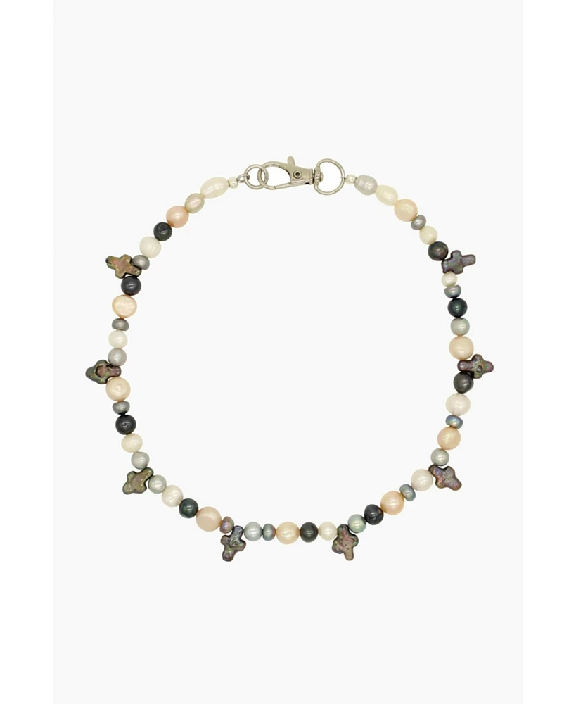 Mini Pearl Cross Necklace