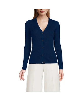 Lands' End Women's Drifter Baby Cable VNeck Cardigan Sweater - Set Top
