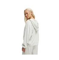 Cotton On Women's Light Weight Super Soft Hooded Zip Through