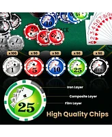 Texas Hold'em Poker Chip Set with 300 Pieces Chips Complete Set for Home or Casino-Style Games