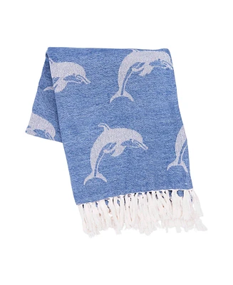 Dolphin Blue Throw Blanket