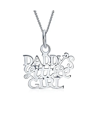 Bling Jewelry Inspirational 'Daddy's Little Girl' Pendant Necklace for Daughter in Sterling Silver