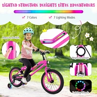 Led Lighted Kids Bike with Training Wheels Headlight Ideal for Safe Riding for Ages 4-7 Years