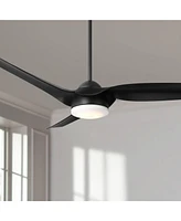 54" Casa Vieja Sierra Matte Black Damp Led Ceiling Fan with Remote - Casa Vieja