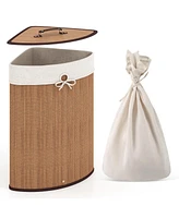 Wicker Laundry Hamper Basket with Lid and Removable Liner Bag