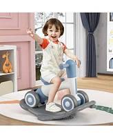 3-in-1 Rocking Horse with Detachable Balance Board and Seat Versatile Toy for Fun Learning