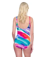 Palma De Mallorca Square Neck One-Piece Swimsuit