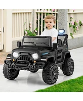 12V Kids Ride on Truck Car with Remote Control Threaded Wheels and 3 Speeds